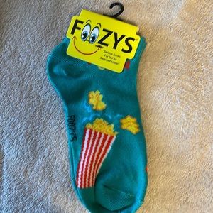 Foozy’s Women’s No Show Sock (ankle)  Collection. Teal Popcorn socks